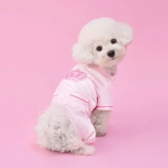 Jedwabistą satynową piżamkę dla zwierząt Juicy Couture