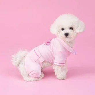 Jedwabistą satynową piżamkę dla zwierząt Juicy Couture