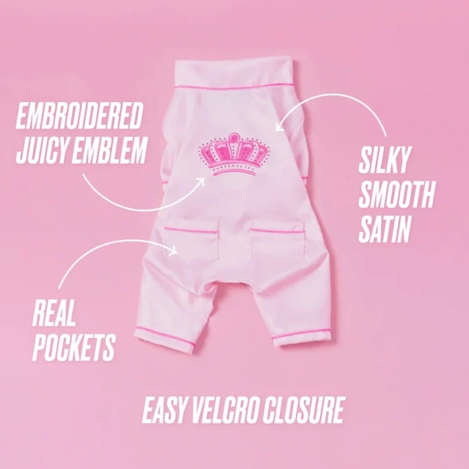 Jedwabistą satynową piżamkę dla zwierząt Juicy Couture Jedwabistą satynową piżamkę dla zwierząt Juicy Couture