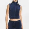 Kamizelka z Cotton Velour z zamkiem błyskawicznym i stójką Kamizelka z Cotton Velour z zamkiem błyskawicznym i stójką
