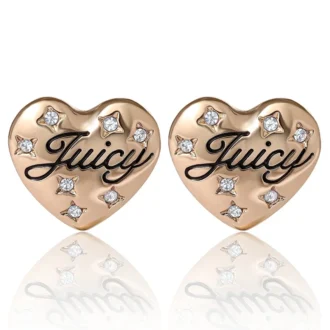 Kolczyki Juicy w kształcie serca z kryształkami