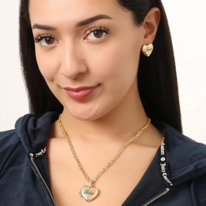 Kolczyki Juicy w kształcie serca z kryształkami Kolczyki Juicy w kształcie serca z kryształkami