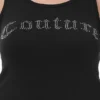 Koszulka na ramiączkach w dużym rozmiarze z napisem „Big Bling Couture” Koszulka na ramiączkach w dużym rozmiarze z napisem „Big Bling Couture”