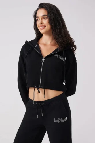 Krótka bluza z kapturem z polaru Angel Couture Krótka bluza z kapturem z polaru Angel Couture