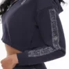 Krótka bluza z kapturem z polaru z błyszczącymi elementami z boku Krótka bluza z kapturem z polaru z błyszczącymi elementami z boku