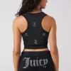 Krótki top bez rękawów Angel Couture z drobnymi kryształkami Krótki top bez rękawów Angel Couture z drobnymi kryształkami
