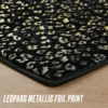 Pluszowy dywanik w metaliczny wzór lamparta, 3′ w kształcie serca Pluszowy dywanik w metaliczny wzór lamparta, 3′ w kształcie serca