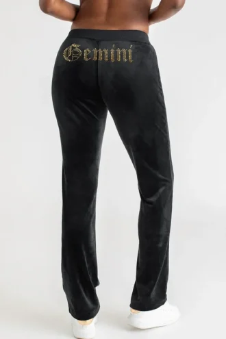 Spodnie dresowe z weluru Gemini z możliwością personalizacji Big Bling Spodnie dresowe z weluru Gemini z możliwością personalizacji Big Bling