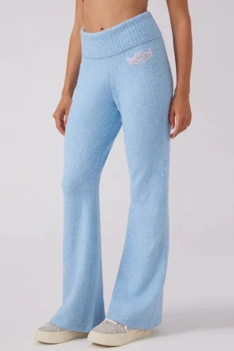 Spodnie z szerokimi nogawkami i podwiniętym dołem z dzianiny Angel Couture Spodnie z szerokimi nogawkami i podwiniętym dołem z dzianiny Angel Couture
