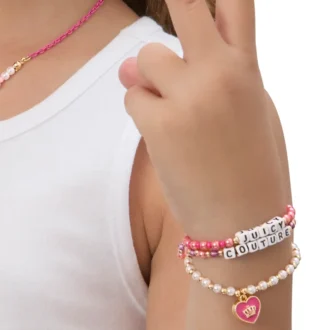 Zestaw 3 bransoletek z koralikami i zawieszką w kształcie serca Juicy dla dzieci