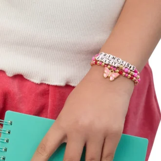Zestaw bransoletek z koralików Kids Juicy Pink Butterfly