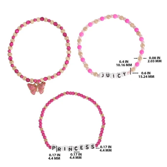 Zestaw bransoletek z koralików Kids Juicy Pink Butterfly Zestaw bransoletek z koralików Kids Juicy Pink Butterfly