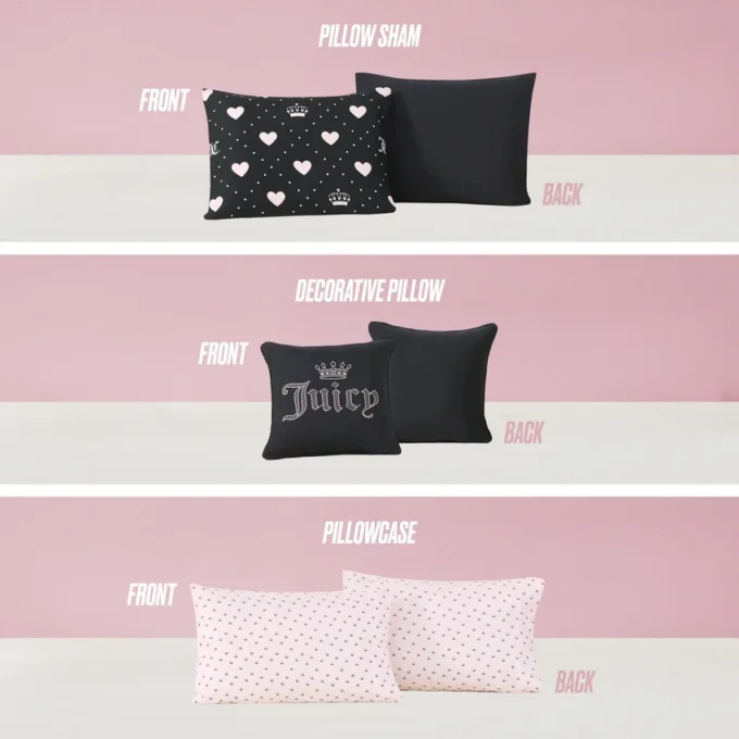 Zestaw pościeli Diamond Hearts Black Comforter Bed in a Bag Zestaw pościeli Diamond Hearts Black Comforter Bed in a Bag